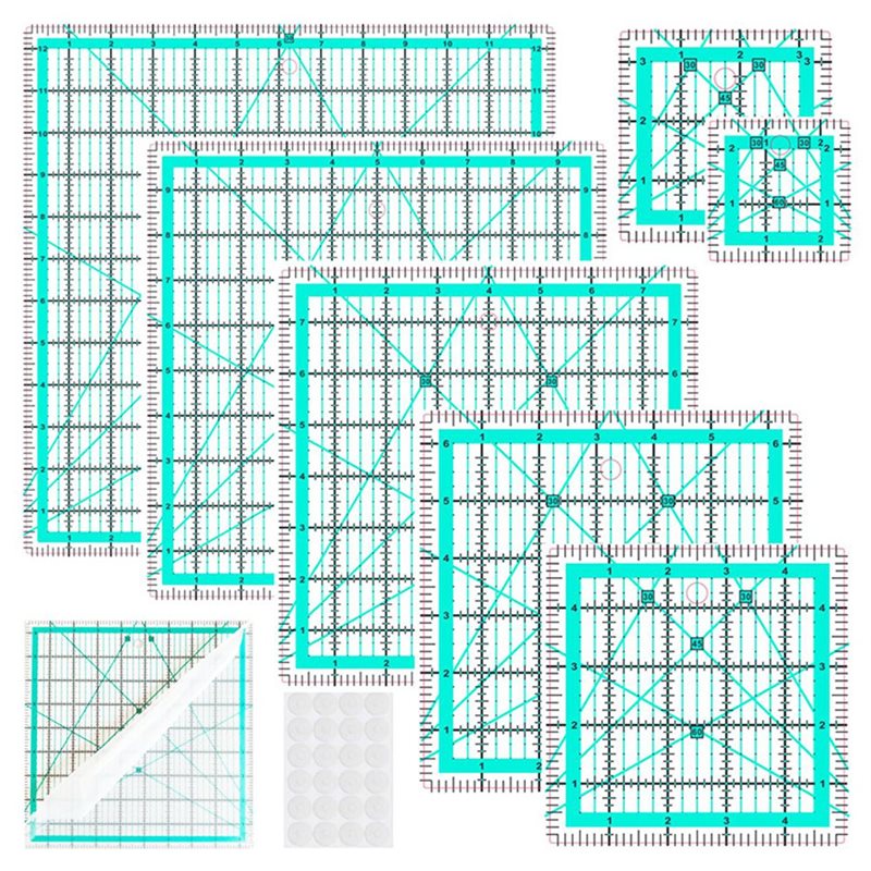 Quilting Ruler Square - A25F-Blue Set di 7 Righelli per