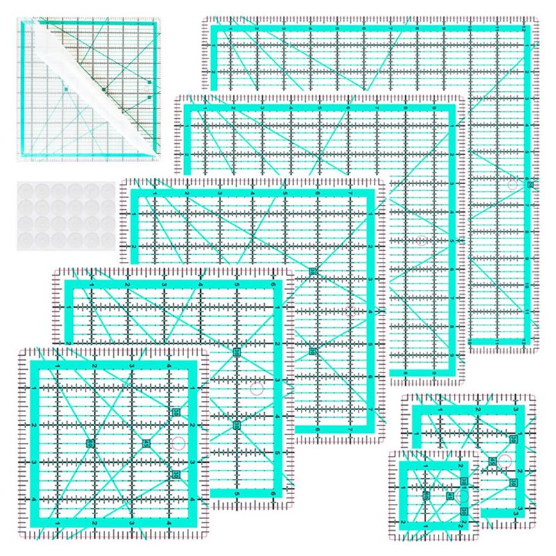 A25F-Blue Set di 7 Righelli pe - Quilting Ruler Square recensione e prezzo